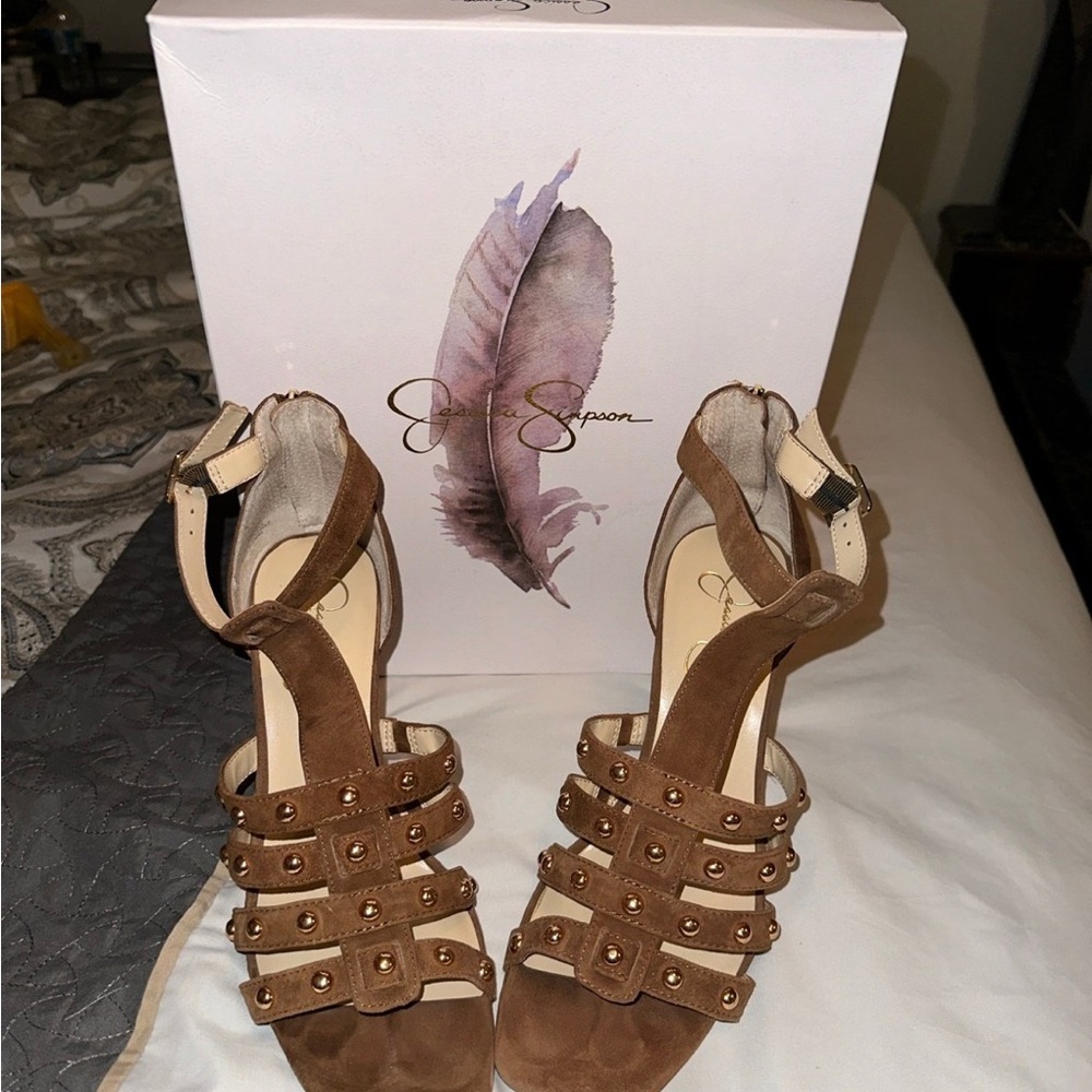 Jessica Simpson Brown Studded Women's Sandals